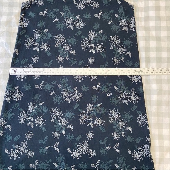 Fresh produce 100% cotton dress sleeveless jumper dark blue floral prints medium - Picture 10 of 14